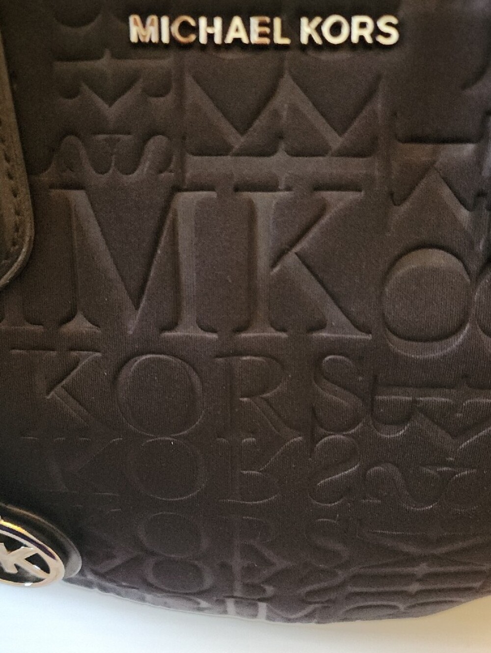 Michael Kors Black Monogram Tote with Wristlet Pouch. 14×13×5 - Picture 5 of 13